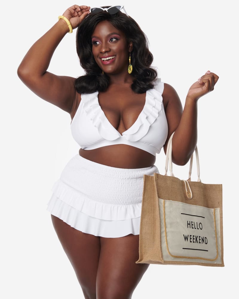 Plus size white skirt zip up on sale